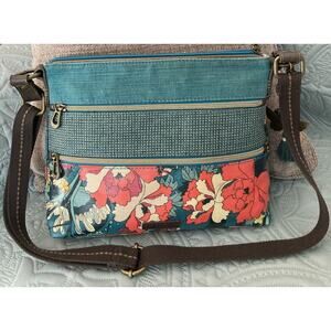 Womens Sakroots Shoulder Bag Purse Adjustable Strap Decorative Removable Keyring